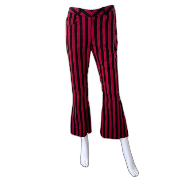 Marques ' Almeida Red and Black Striped Flared Pants size 8 Maximalist Style - Picture 2 of 11